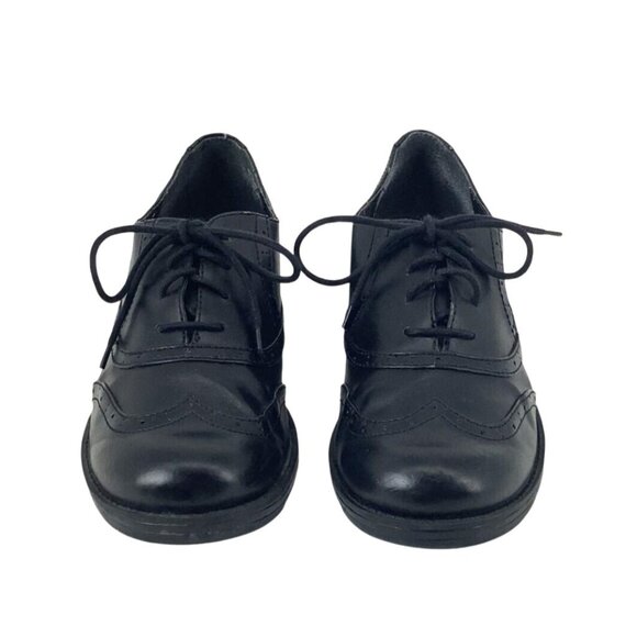 VTG Y2K Mudd Wingtip Shoes Size 9.5 Black Chunky Oxford Academia School Clueless - Picture 2 of 10